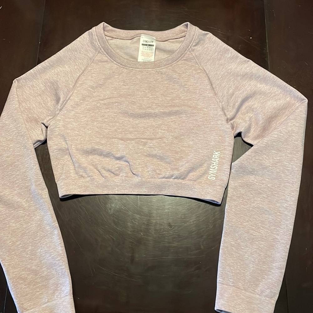 MEDIUM Gymshark Light Purple Long Sleeve Crop Top/ perfect condition active wear